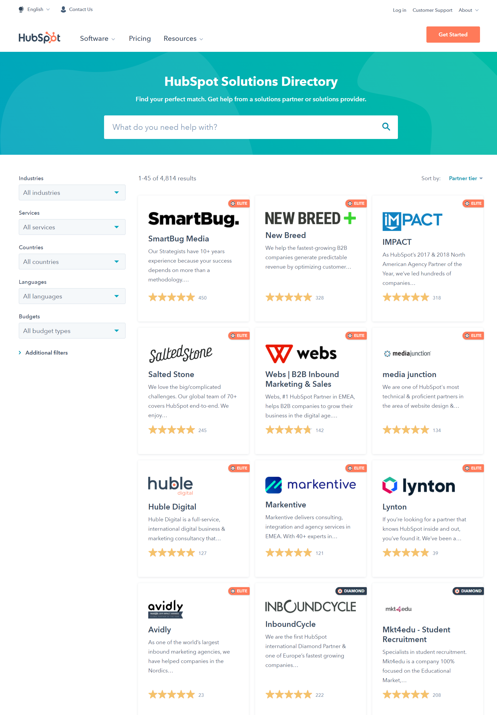 hubspot homepage